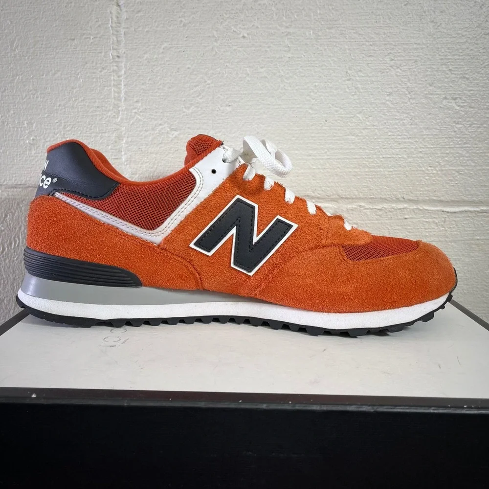 New Balance 574 ML574VTL Varsity Orange Running Shoes Sneaker Men's US 14 EE